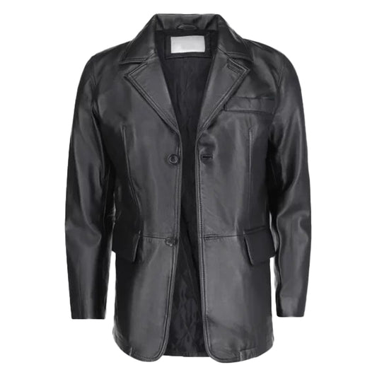 James Men’s Black Leather Coat