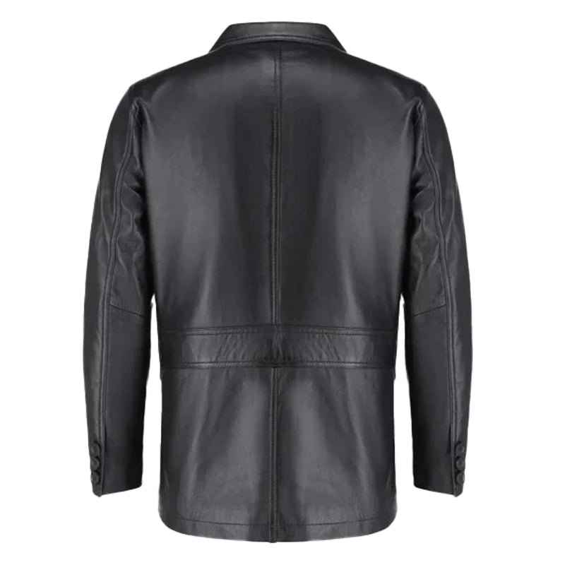 James Men’s Black Leather Coat