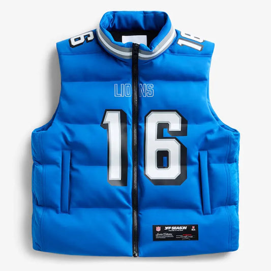 Jared Goff Detroit Lions Off Season x NFL Puffer Vest