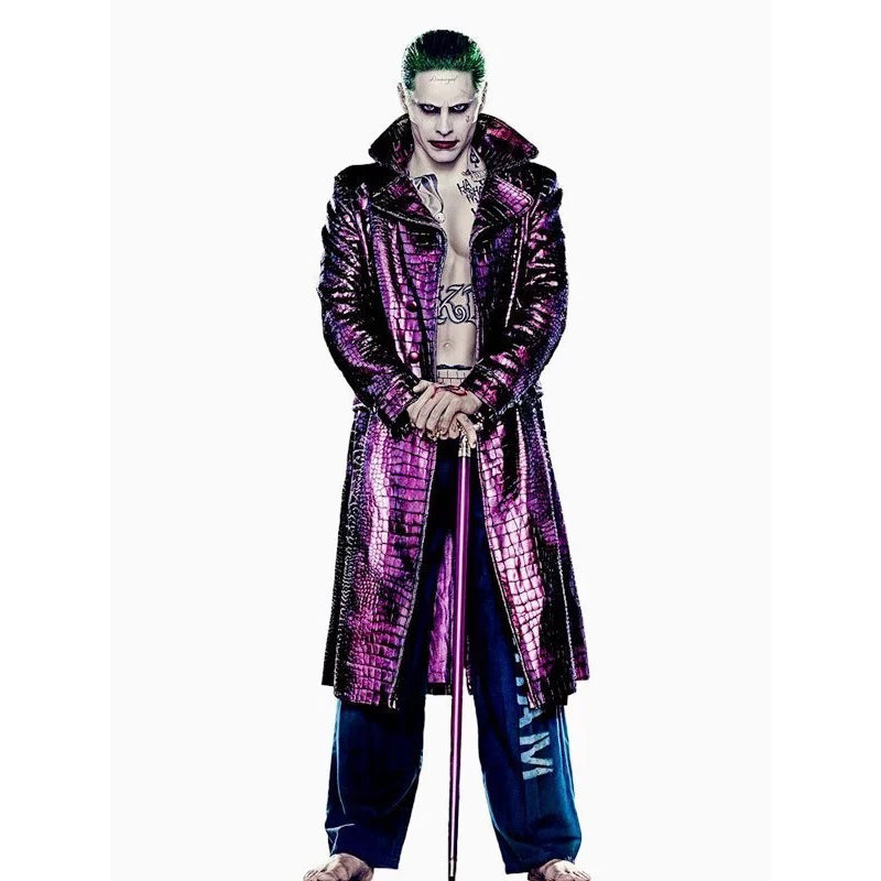 Joker Suicide Squad Jared Leto Purple Trench Coat