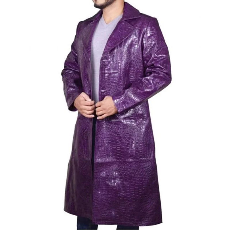 Joker Suicide Squad Jared Leto Purple Trench Coat
