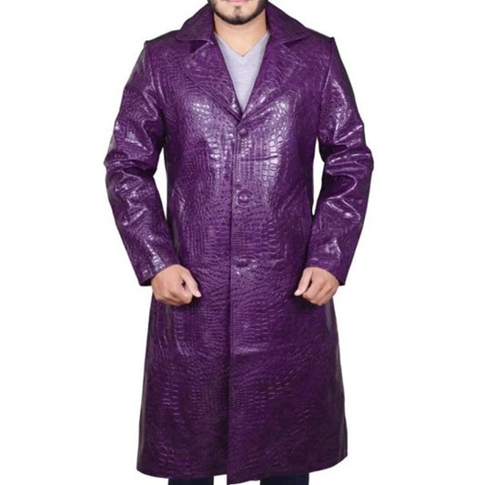 Joker Suicide Squad Jared Leto Purple Trench Coat