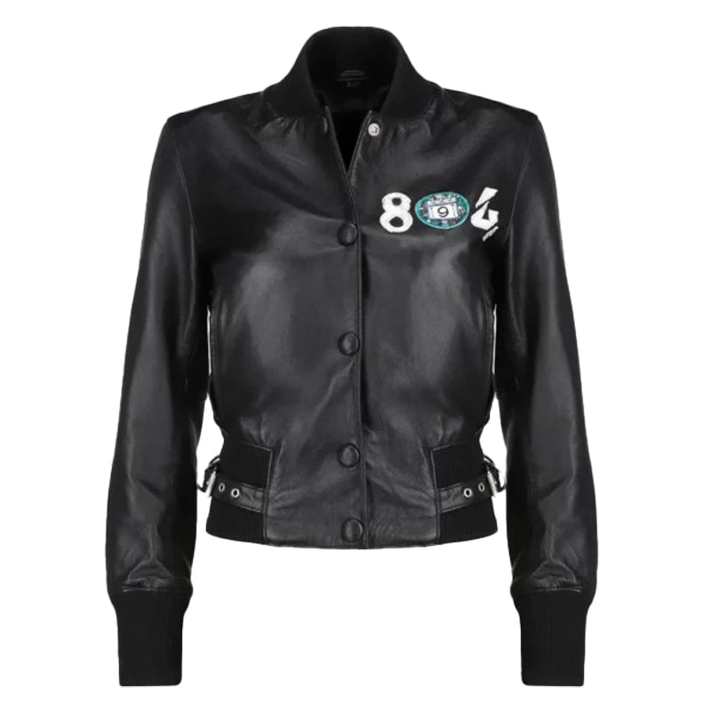 Women’s 804 Black Bomber Leather Jacket