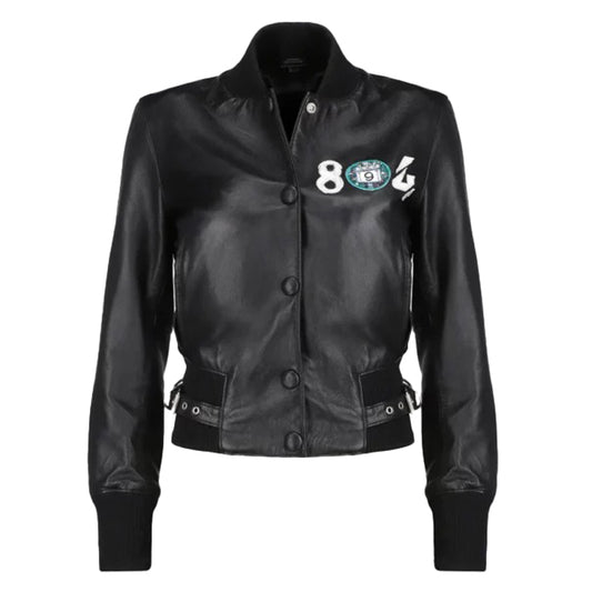 Women’s 804 Black Bomber Leather Jacket