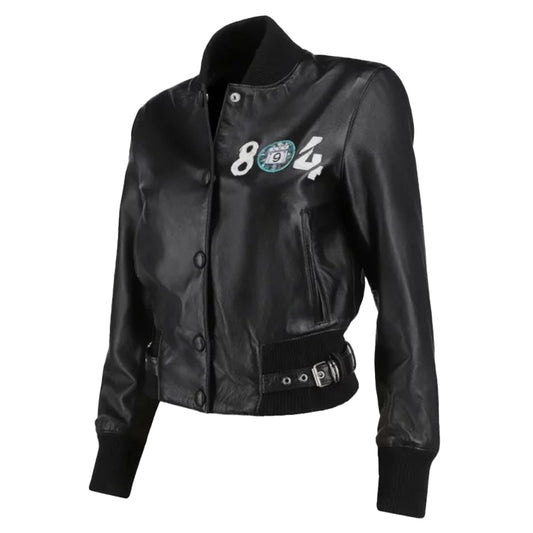 Women’s 804 Black Bomber Leather Jacket