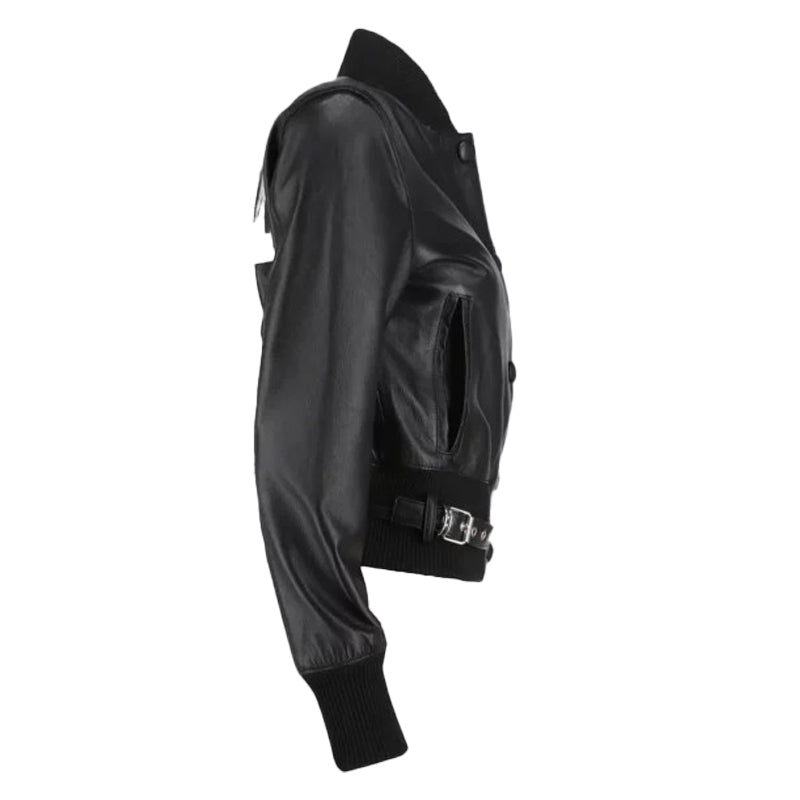 Women’s 804 Black Bomber Leather Jacket