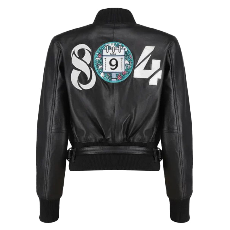 Women’s 804 Black Bomber Leather Jacket