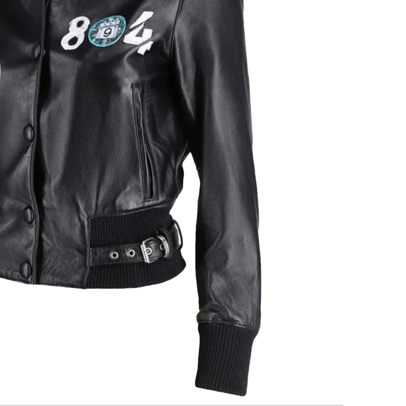 Women’s 804 Black Bomber Leather Jacket