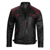 Nivira Black Biker Quilted Leather Jacket