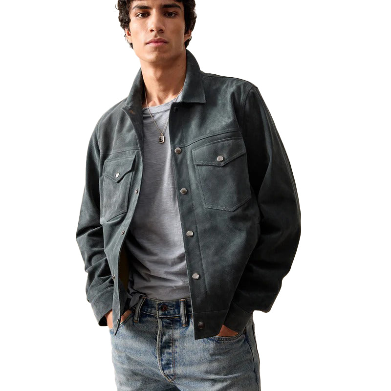 Italian Suede Snap Dylan Jacket