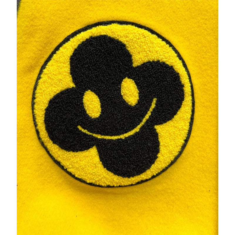 LV Letterman Yellow and Black Leather Jacket