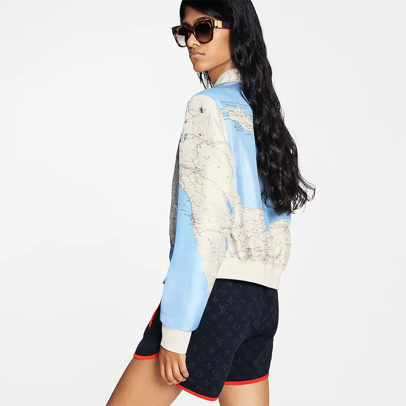 LV Reversible Map Print Bomber Jacket