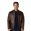 Men’s Real Brown Leather Sport Style Jacket