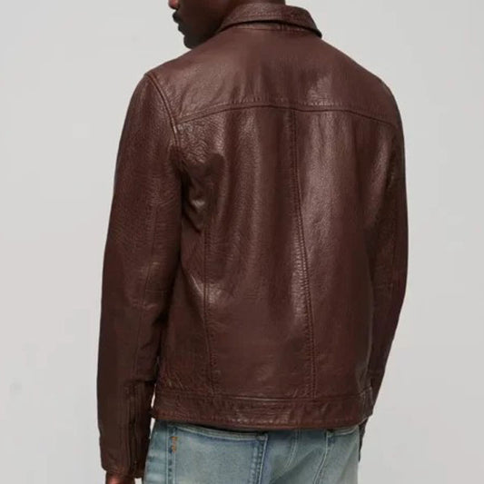 70’s Cracked Pattern Leather Jacket