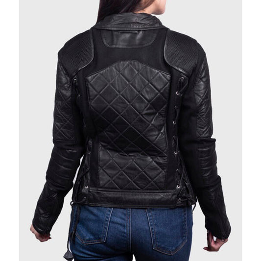 Women’s Black Quilted Leather Jacket