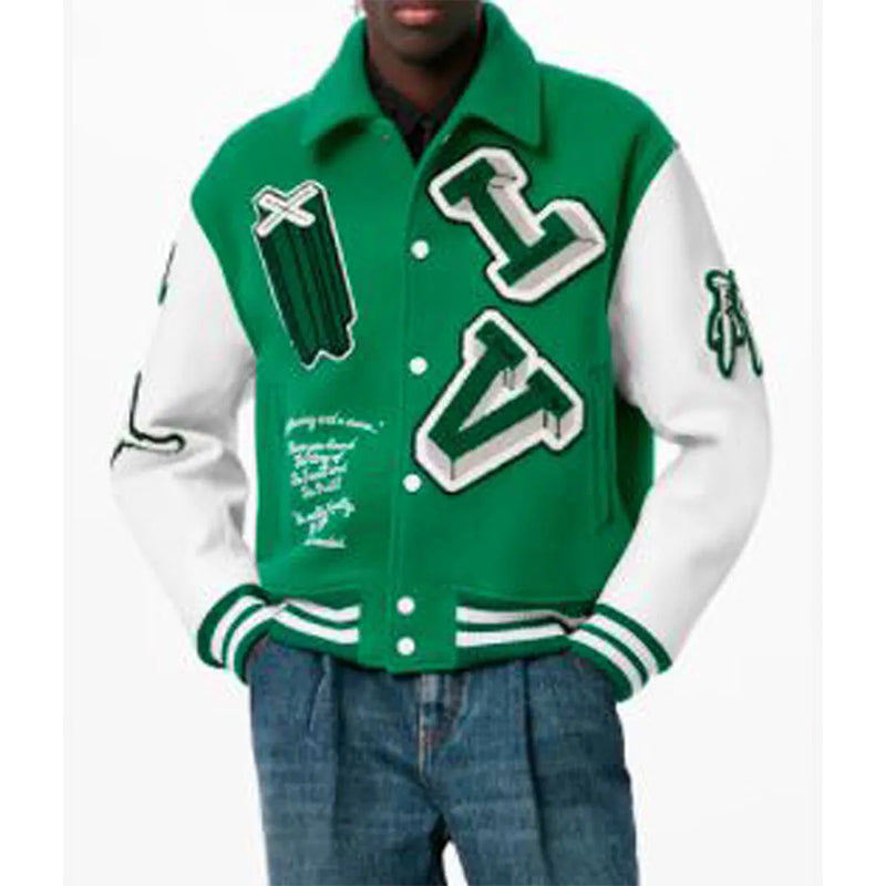 Louis Vuitton Varsity Green and White Jacket