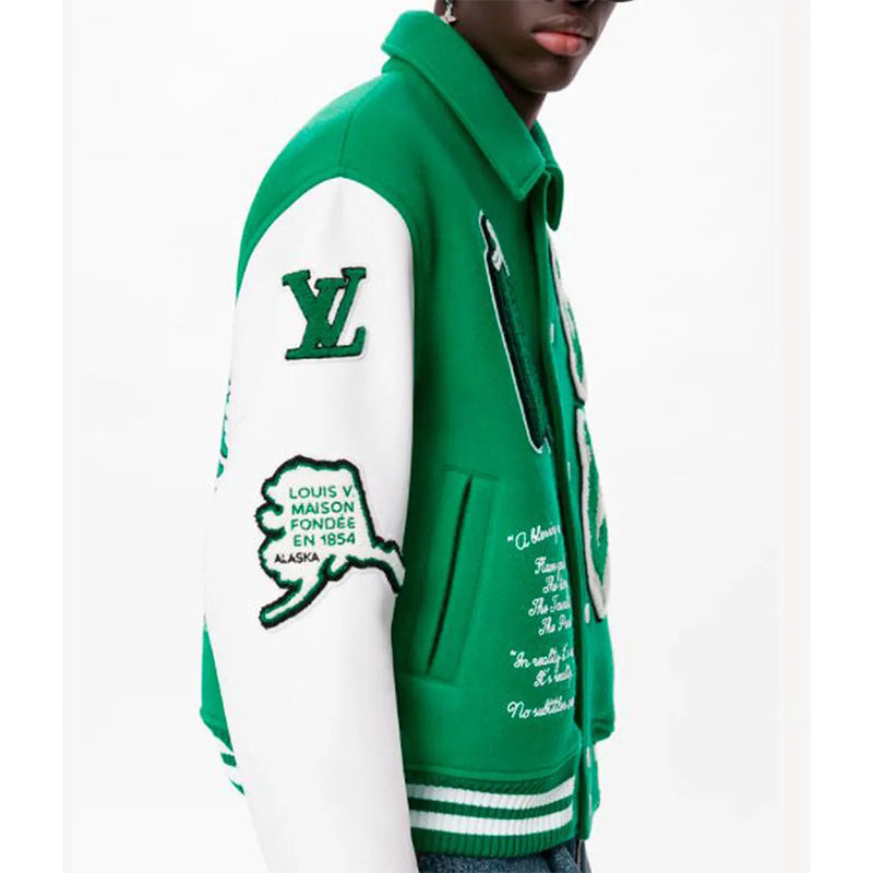 Louis Vuitton Varsity Green and White Jacket