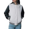 Women’s Black and White Leather Varsity Jacket