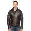 Men’s Real Brown/Light Brown Leather Jacket