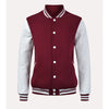 Womens Maroon and Grey Varsity Jacket