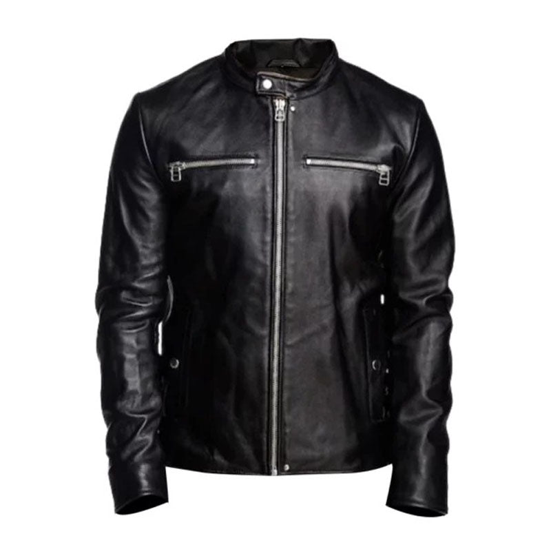 Men Black Detachable Hooded Jacket