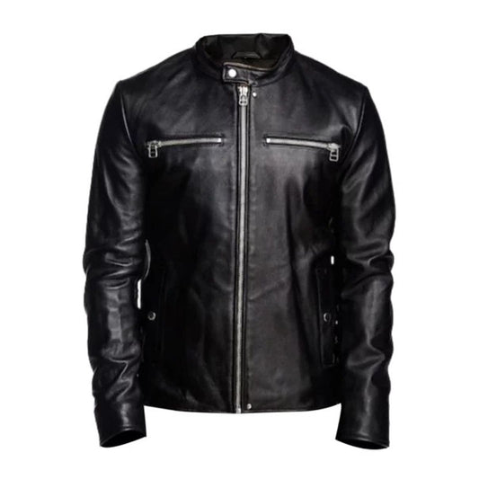 Men Black Detachable Hooded Jacket