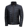 Men Black Full Quilted Leather Jacket