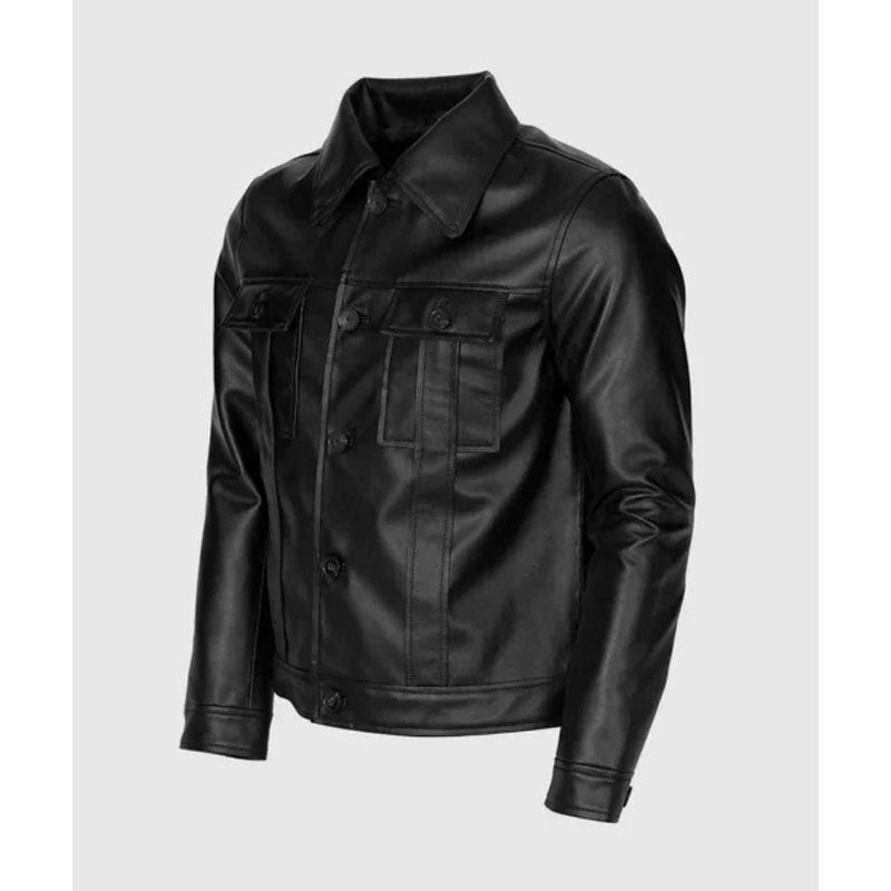 Men Black Leather Motorcycle Jacket