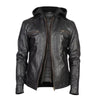 Men Black Leather Racing Jacket