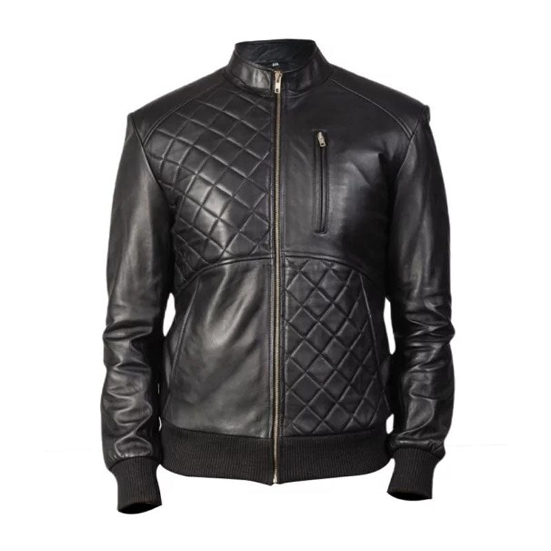 Men Moda Black Leather Jacket