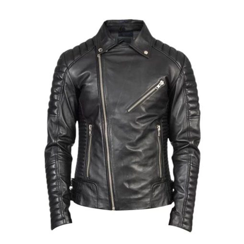 Men Cross Brando Leather Jacket