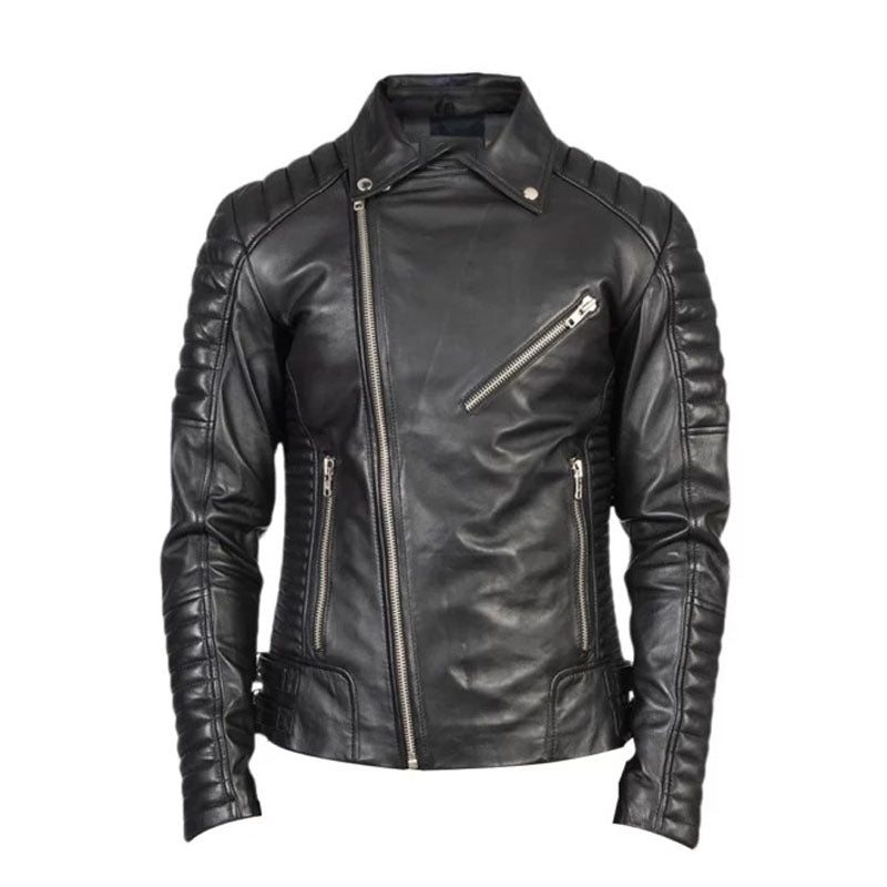 Men Cross Brando Leather Jacket