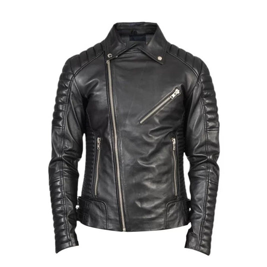 Men Cross Brando Leather Jacket