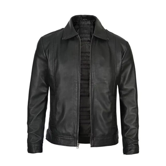 Men Simple Cafe Racer Jacket