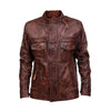 Men Vintage Biker Leather Jacket
