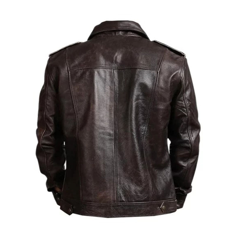 Men Vintage Dark Brown Jacket