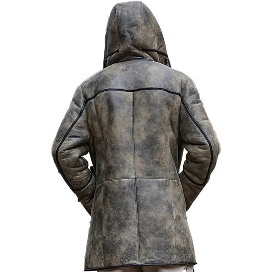 Men’s B7 Hooded Shearling Jacket Coat