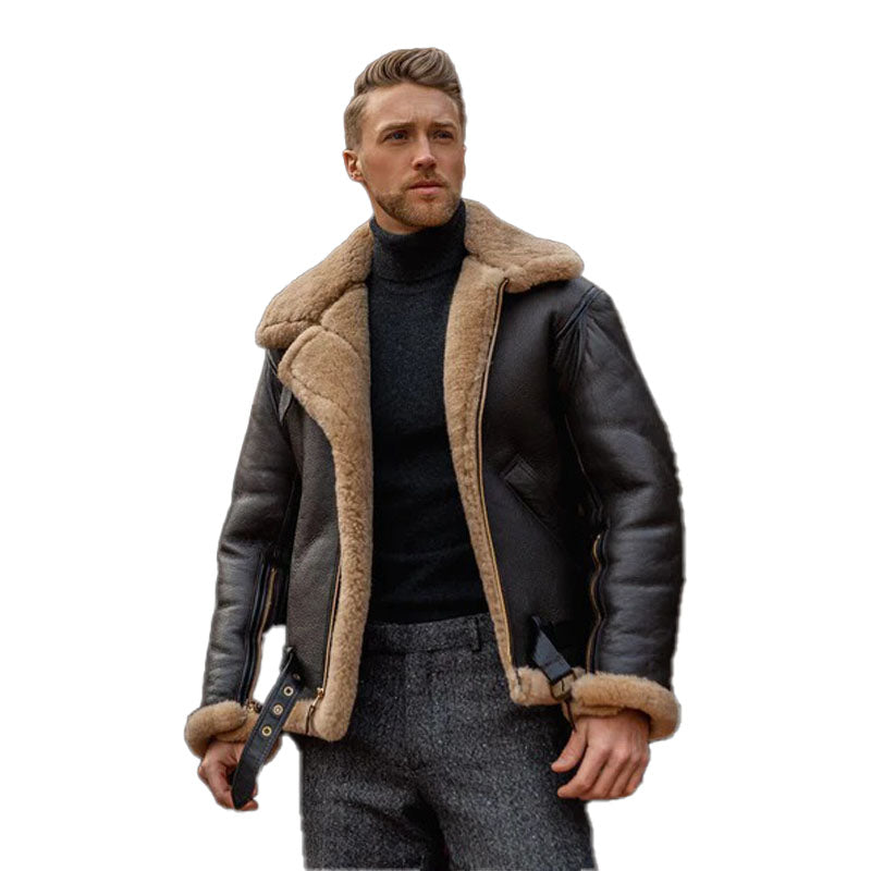 Men's B3 RAF Aviator Sheepskin Shearling Leather Jacket