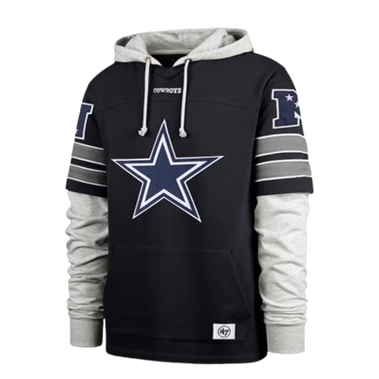 Men’s ’47 Navy Dallas Cowboys Superior Lacer Pullover Hoodie