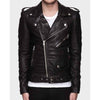 Mens Zipper Motorcycle Leather Jacket