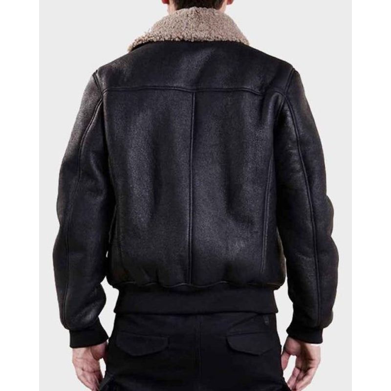 Mens Aviator Black Bomber Jacket