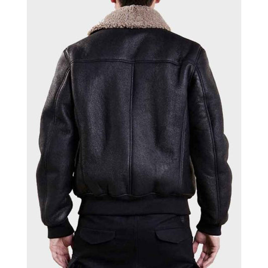 Mens Aviator Black Bomber Jacket