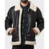 Mens Aviator Black Shearling Jacket