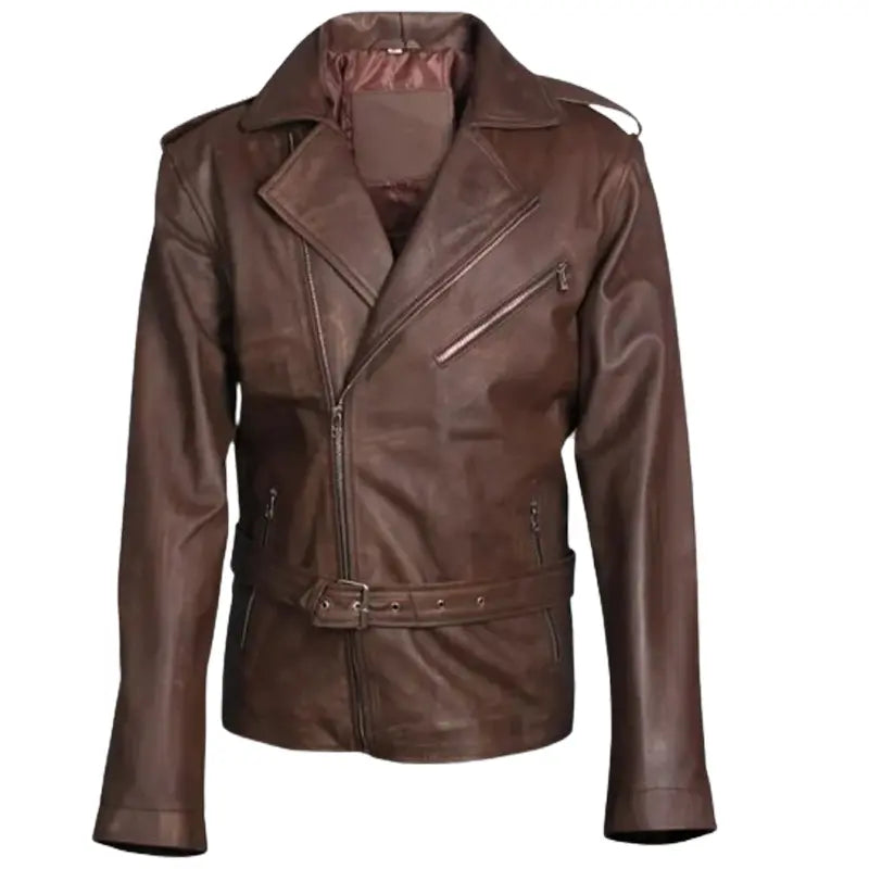 Mens-Biker-Brown-Leather-Jacket