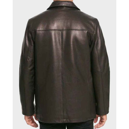 Mens Casual Shirt Collar Black Jacket