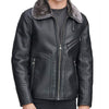 Men’s Black Leather Fur Jacket