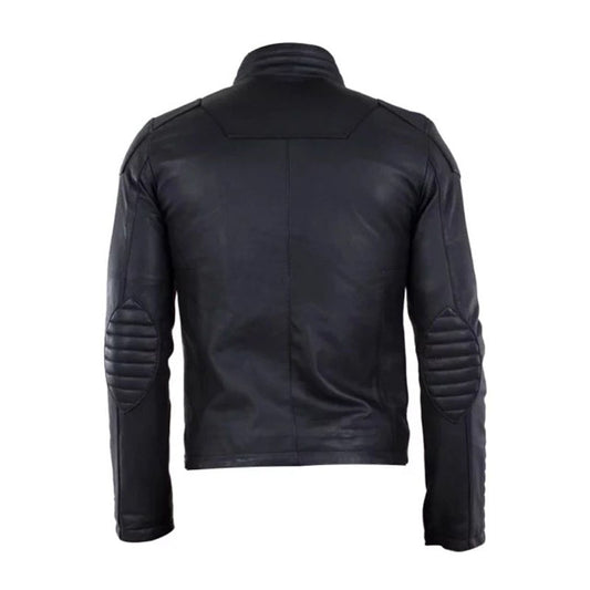 Men Black Padded Leather Jacket
