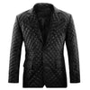 Men’s Black Quilted Leather Blazer