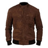 Mens Bomber Brown Suede Jacket