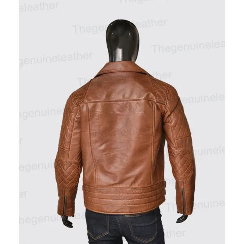 Mens Brown Biker Leather Jacket